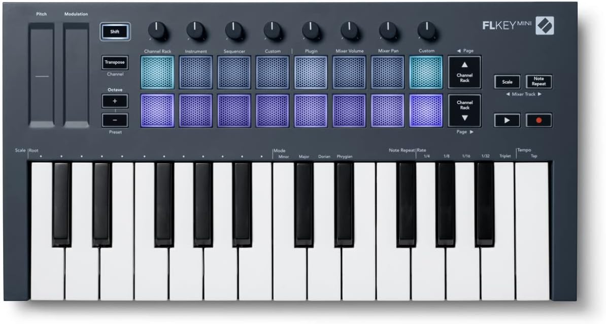 Novation NOVFLKMINIK1 FLkey Mini 25-Key MIDI Controller Bundle