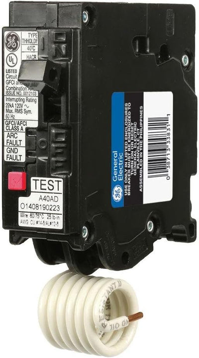 GE B0151VA4CG 15A 1P 120V Dual Function Breaker - AFCI/GFCI
