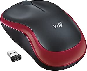 Logitech 984-000374 M185 Red Wireless Mouse