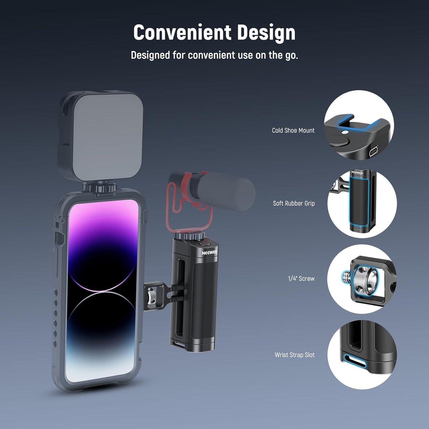 Neewer 10102880 Smartphone Cage Grip with Wireless Remote