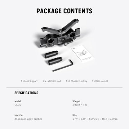 Neewer 10102034 Camera Lens Support 15mm Rod Rail