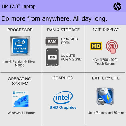 HP 0001tg 17.3" Touchscreen Laptop w/Office 365