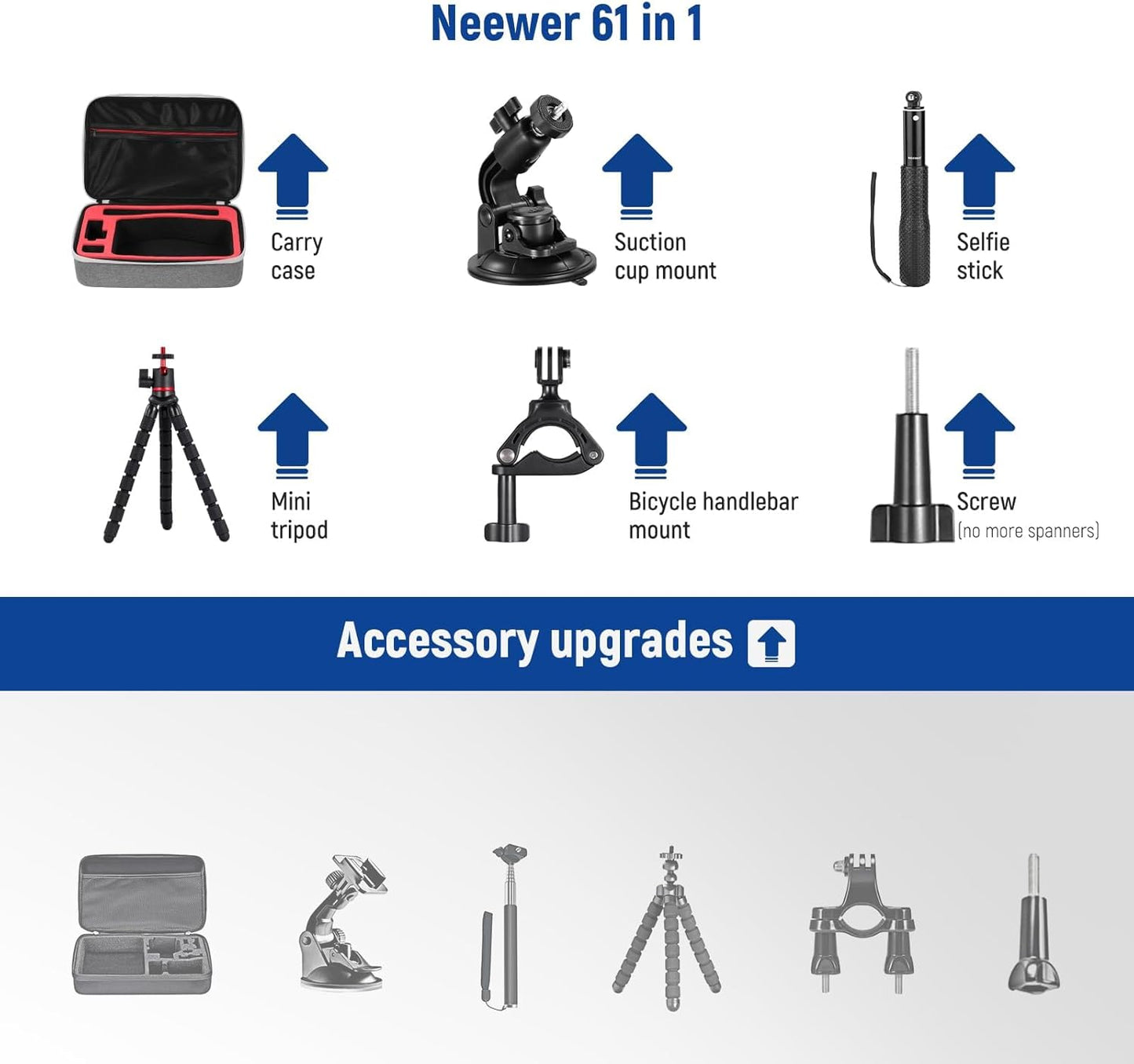 Neewer 10100823 Pro Action Camera Accessory Kit