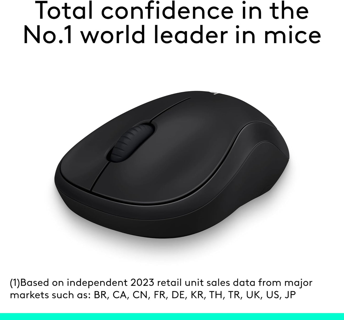 Logitech M185 Wireless Mouse Black Ambidextrous USB