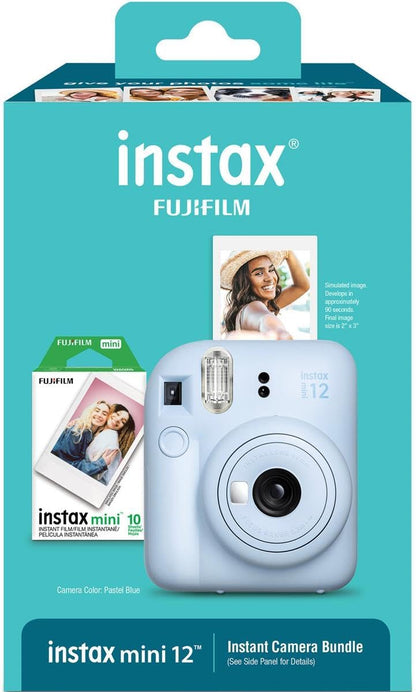 Fujifilm FJFMINI12HBBL Instax Mini 12: Blue Holiday Bundle, Instant Camera