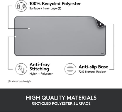 Logitech 956-000047 Desk Mat Studio Series Mid-Grey