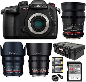 Panasonic 9SIV0746Z68539 Lumix GH5s Mirrorless Camera 3-Lens Bundle