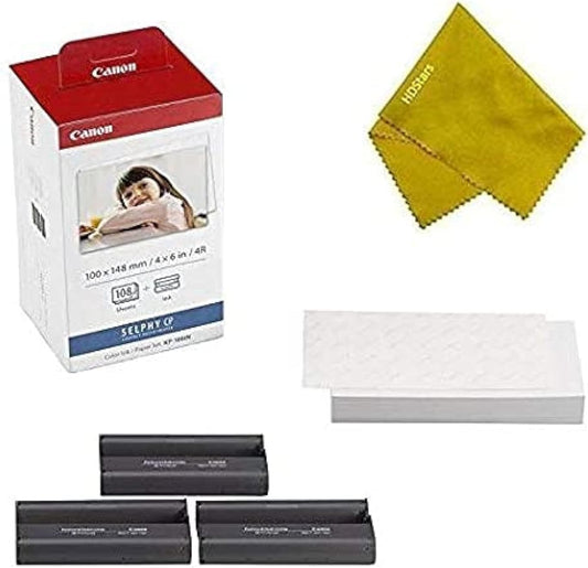 Canon KP-108IN Selphy Ink & Paper Set 4x6 108 Sheets