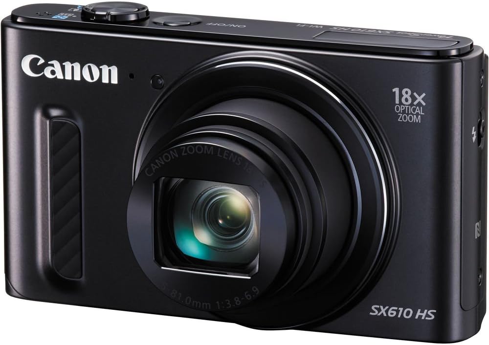 Canon 0111C001 PowerShot SX610 HS: 18x Zoom, Wi-Fi Camera (Black)