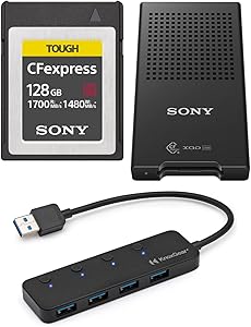 Sony CEB-G 128GB CFexpress Type B Card Reader Bundle