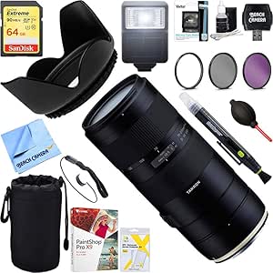 Tamron E18TM70210F4C 70-210mm Canon Zoom Lens Bundle