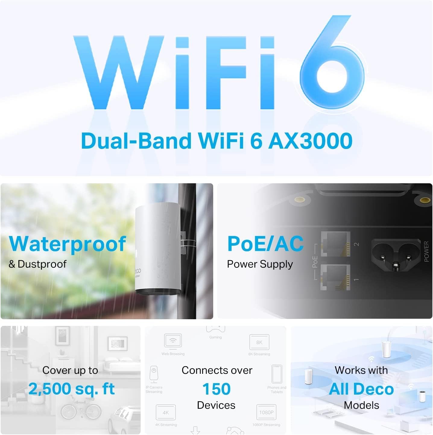 TP-Link Deco X50-Outdoor AX3000 Mesh WiFi 6 (Renewed)
