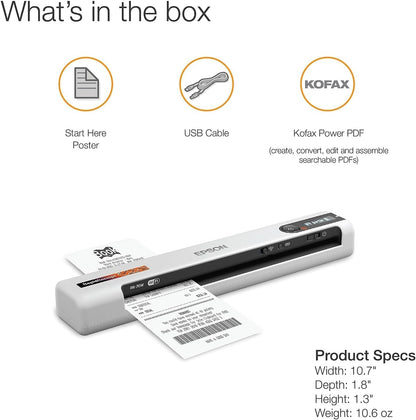Epson B11B253205 RapidReceipt RR-70W Mobile Scanner