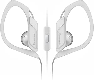 Panasonic RP-HS34M-W Sport Clip Earbud Headphones with Mic