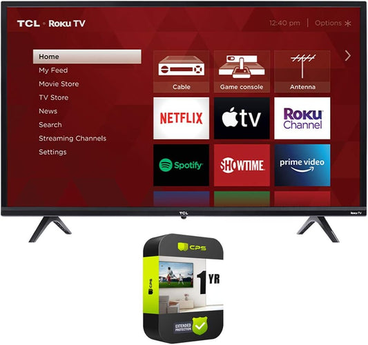 TCL E9TCL32S335 32" 3-Series Roku TV Bundle