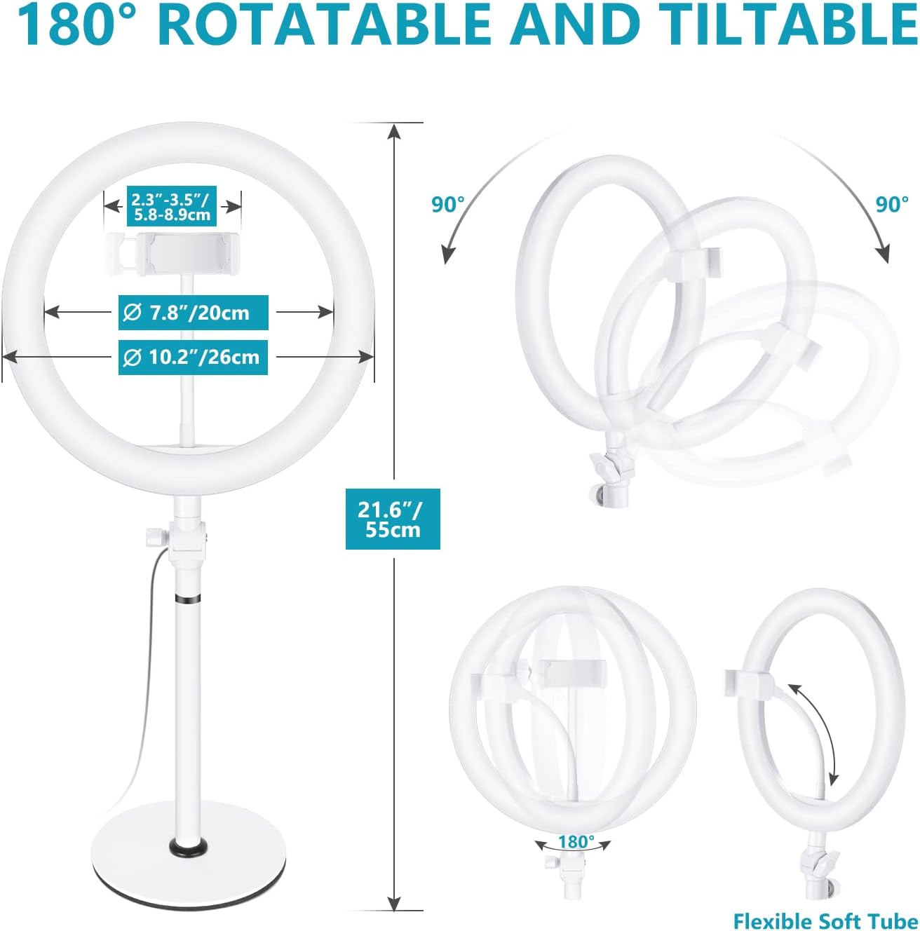 Neewer 10095097 Laptop Selfie Ring Light with Stand