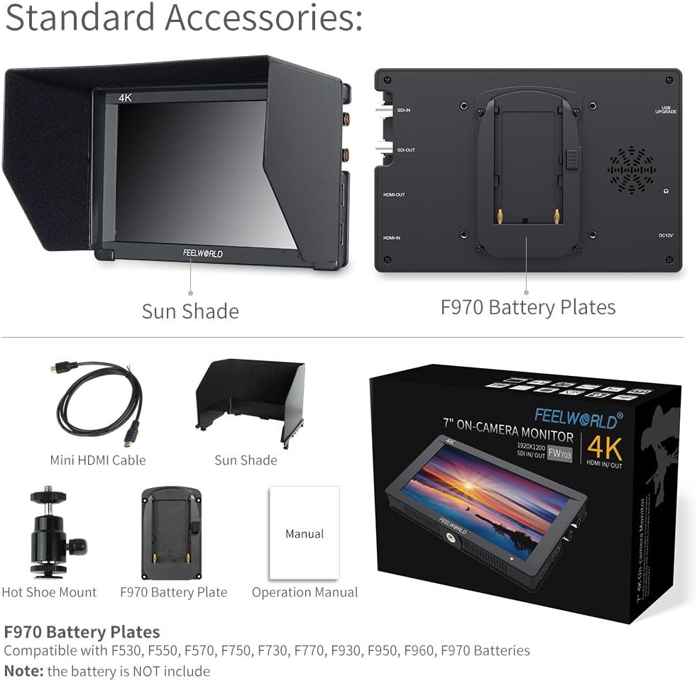 FEELWORLD FW703 7" 3G SDI 4K HDMI Monitor