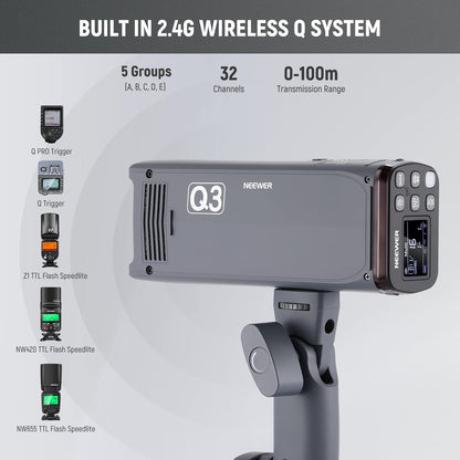 Neewer Q3 200Ws TTL Flash Strobe with Softbox