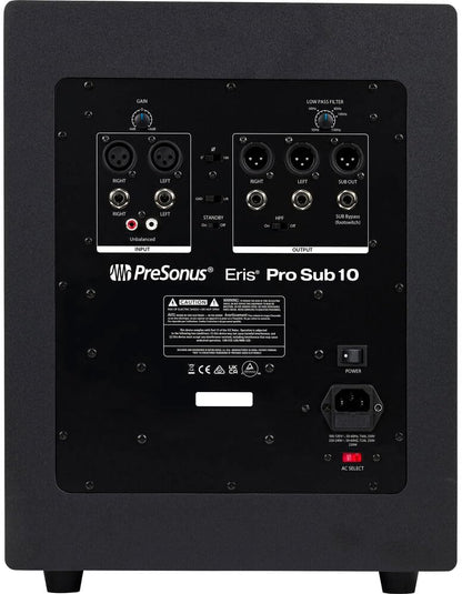PreSonus ERIS PRO SUB 10 Studio Subwoofer, 10-inch Active Bundle
