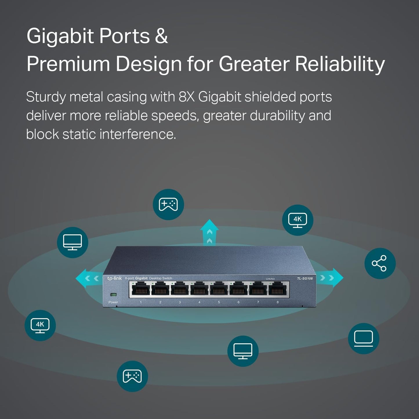 TP-Link TL-SG108 8-Port Gigabit Ethernet Network Switch