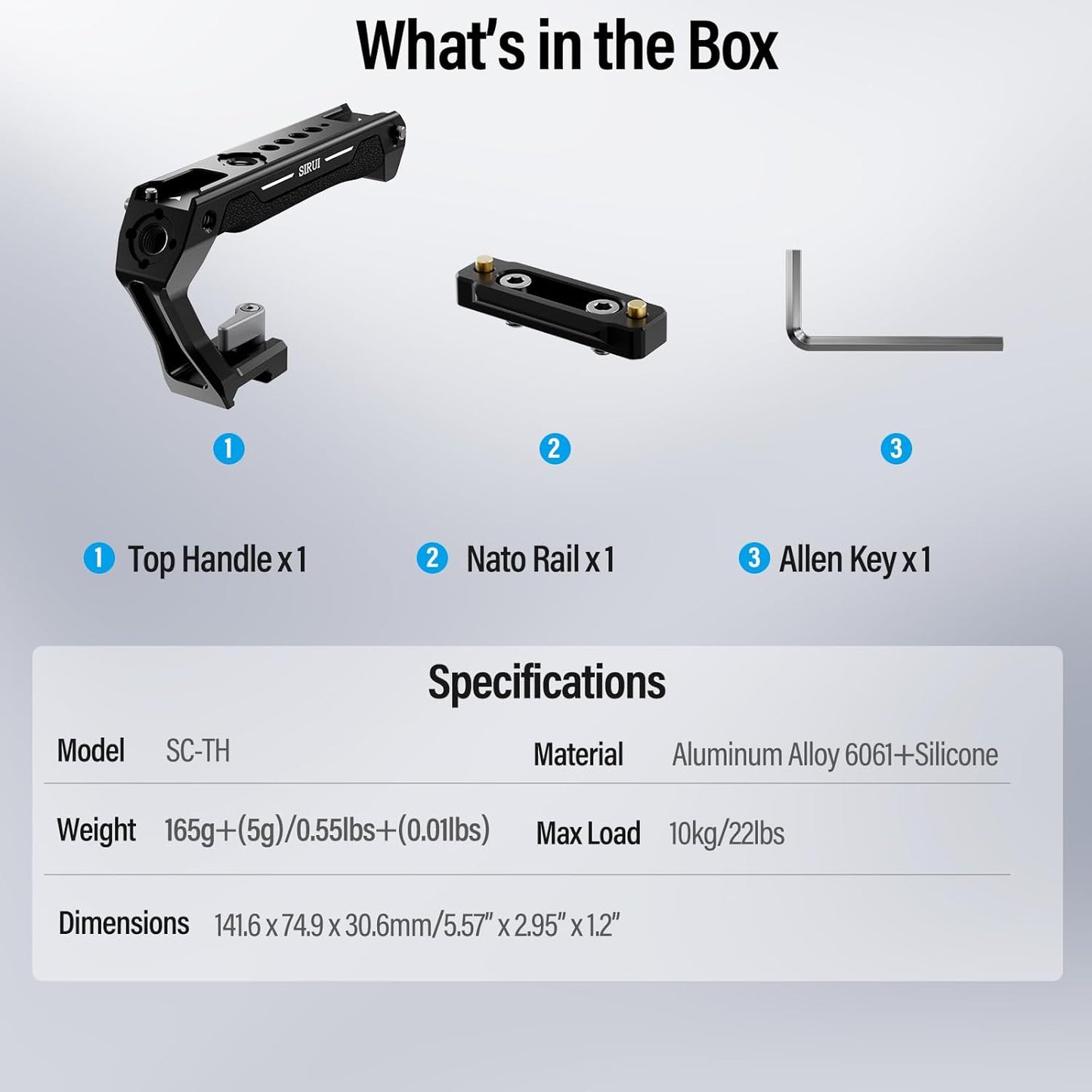 Sirui SC-TH: NATO Top Handle with Quick Release for Camera Cage