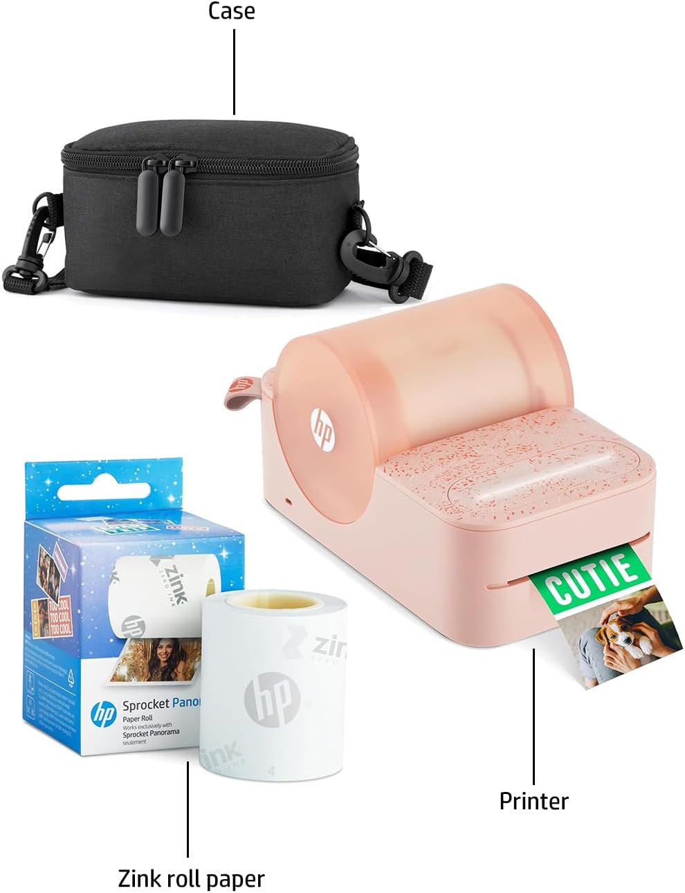 HP AMZHPPANK1P Sprocket Panorama Printer Bundle - Pink