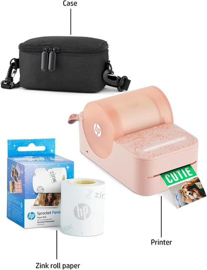 HP AMZHPPANK1P Sprocket Panorama Printer Bundle - Pink