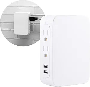 GE 39670 Pro 5-Outlet Extender 2-USB Surge Protector