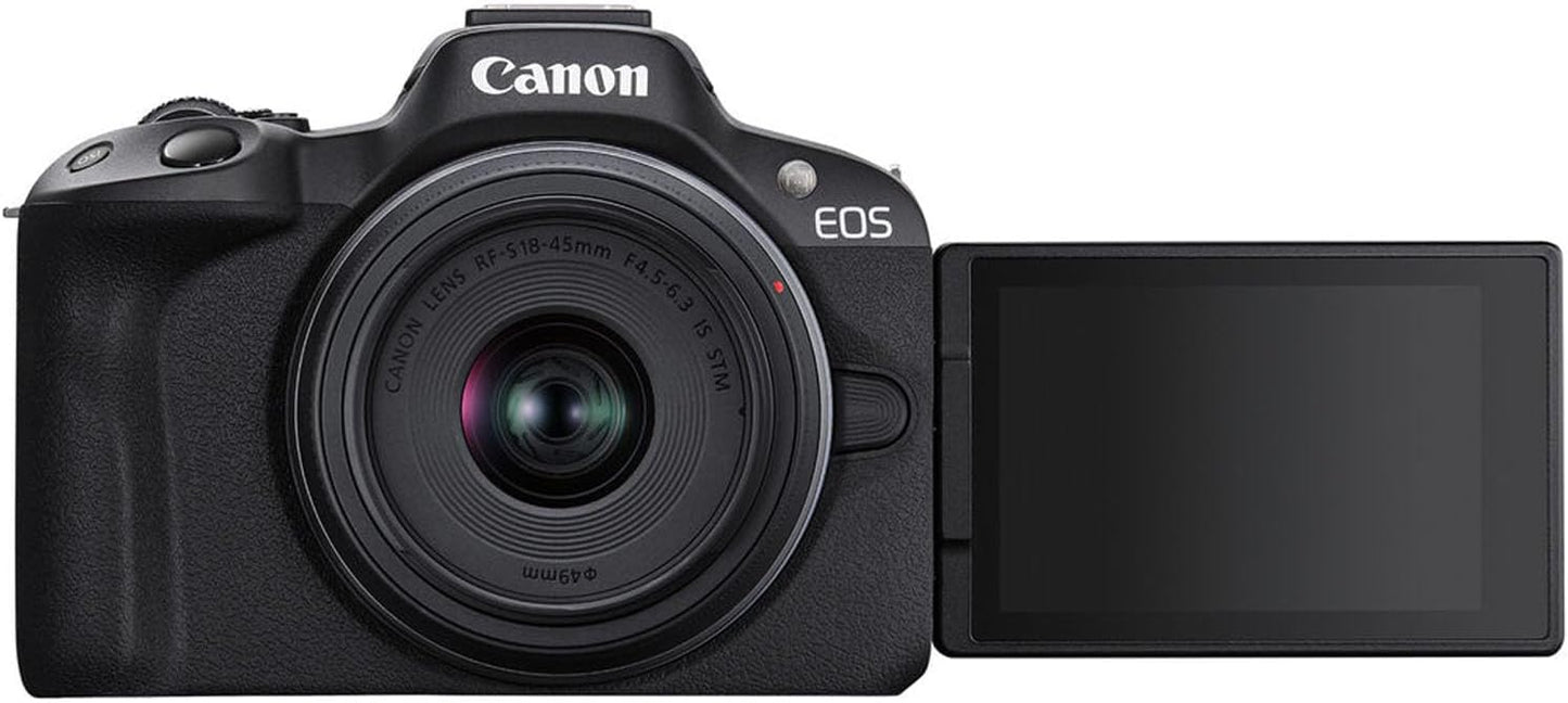 Canon EOS R50 Mirrorless Camera 18-45mm Lens Bundle