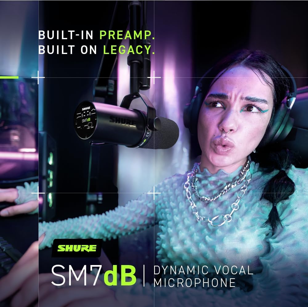 Shure SM7dB - Dynamic Vocal Microphone with Built-in Preamp