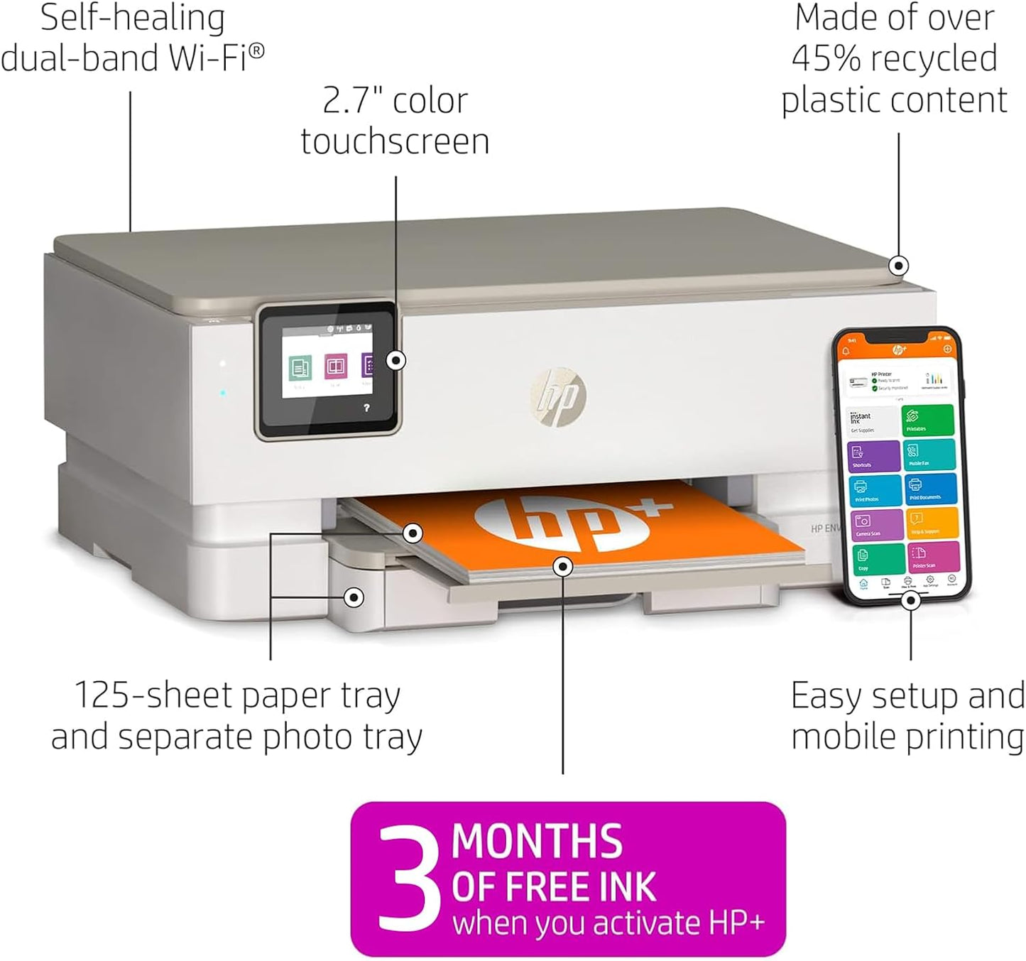 HP 7255e Envy Inspire Wireless Color Printer