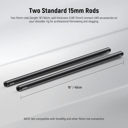 Neewer 10104677 15mm Rods for Camera Rig