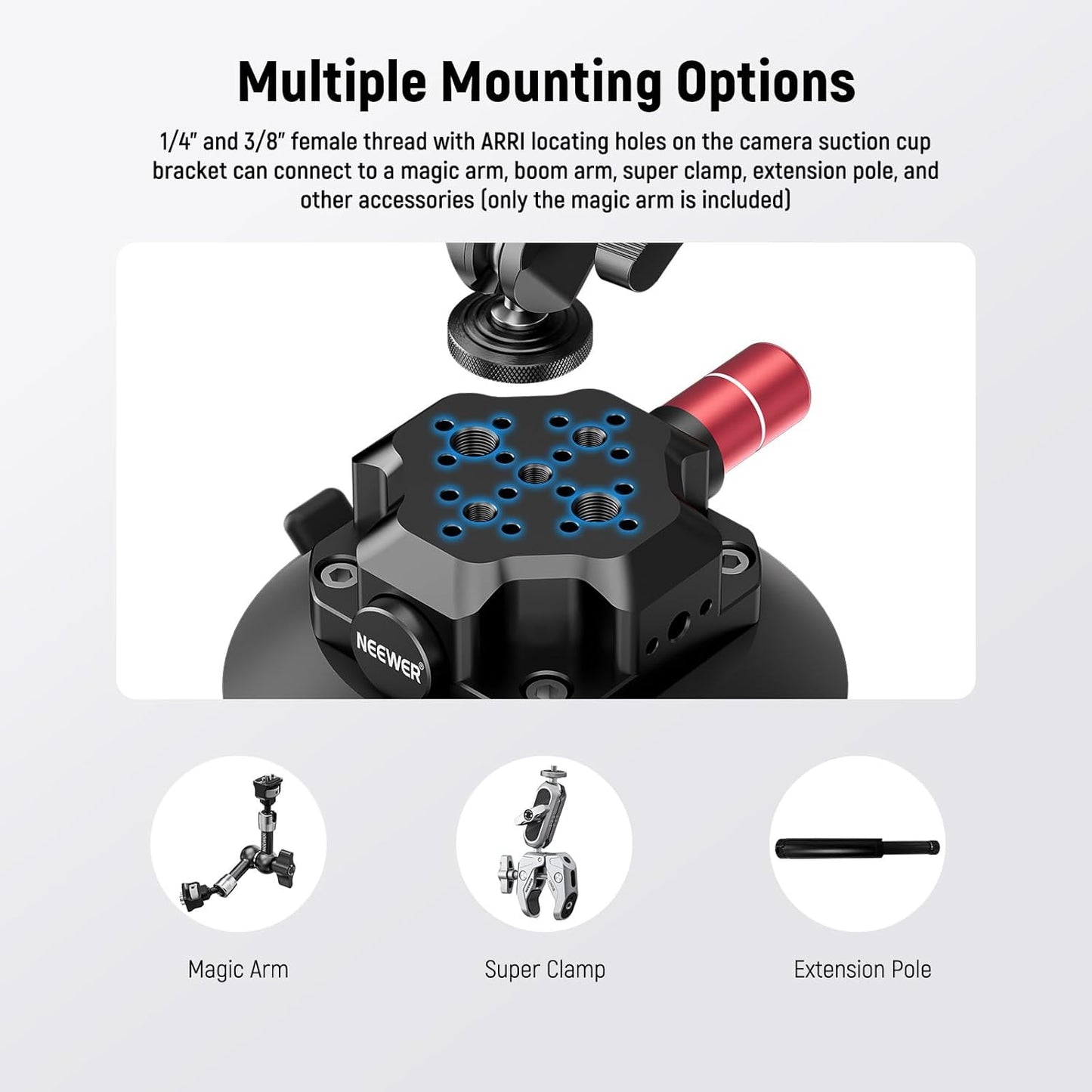 Neewer 10104419 4.5" Suction Cup Camera Mount