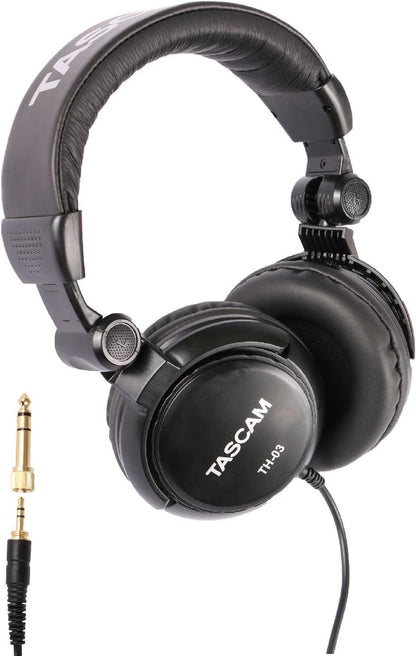 Tascam TH-03 Closed-Back Studio Monitoring Headphones Black