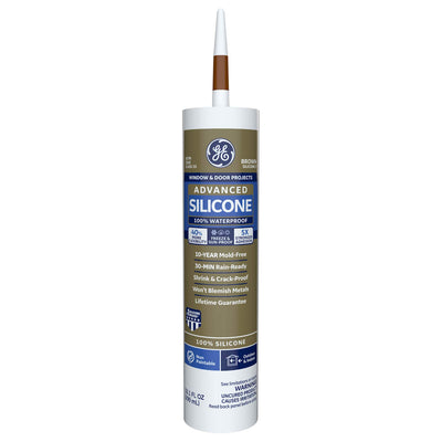 GE GE5080 Silicone 2+ Window & Door Caulk - Brown