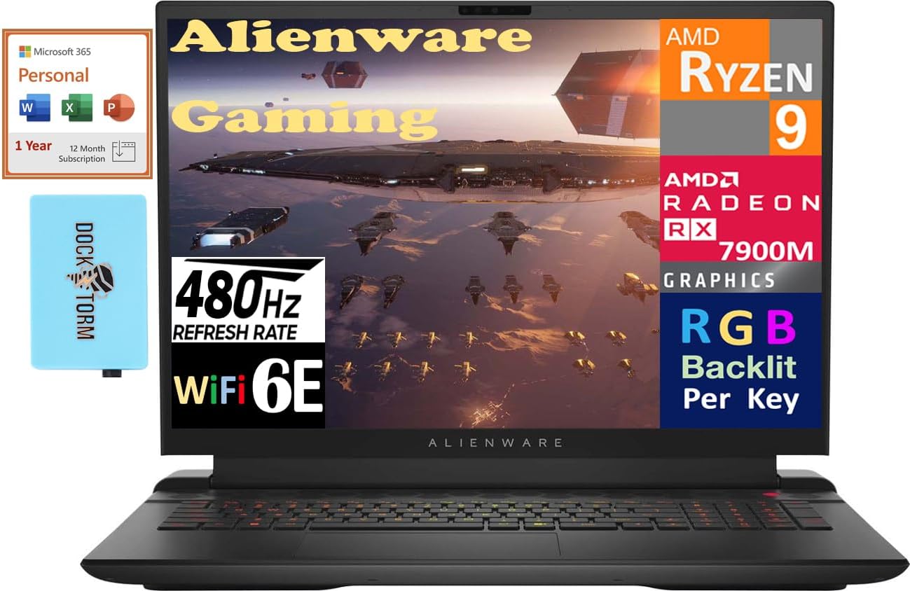 Alienware m18 Gaming Laptop 18" 480Hz AMD RX 7900M
