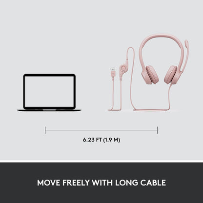 Logitech H390 Wired Stereo Headset USB Noise Canceling Mic