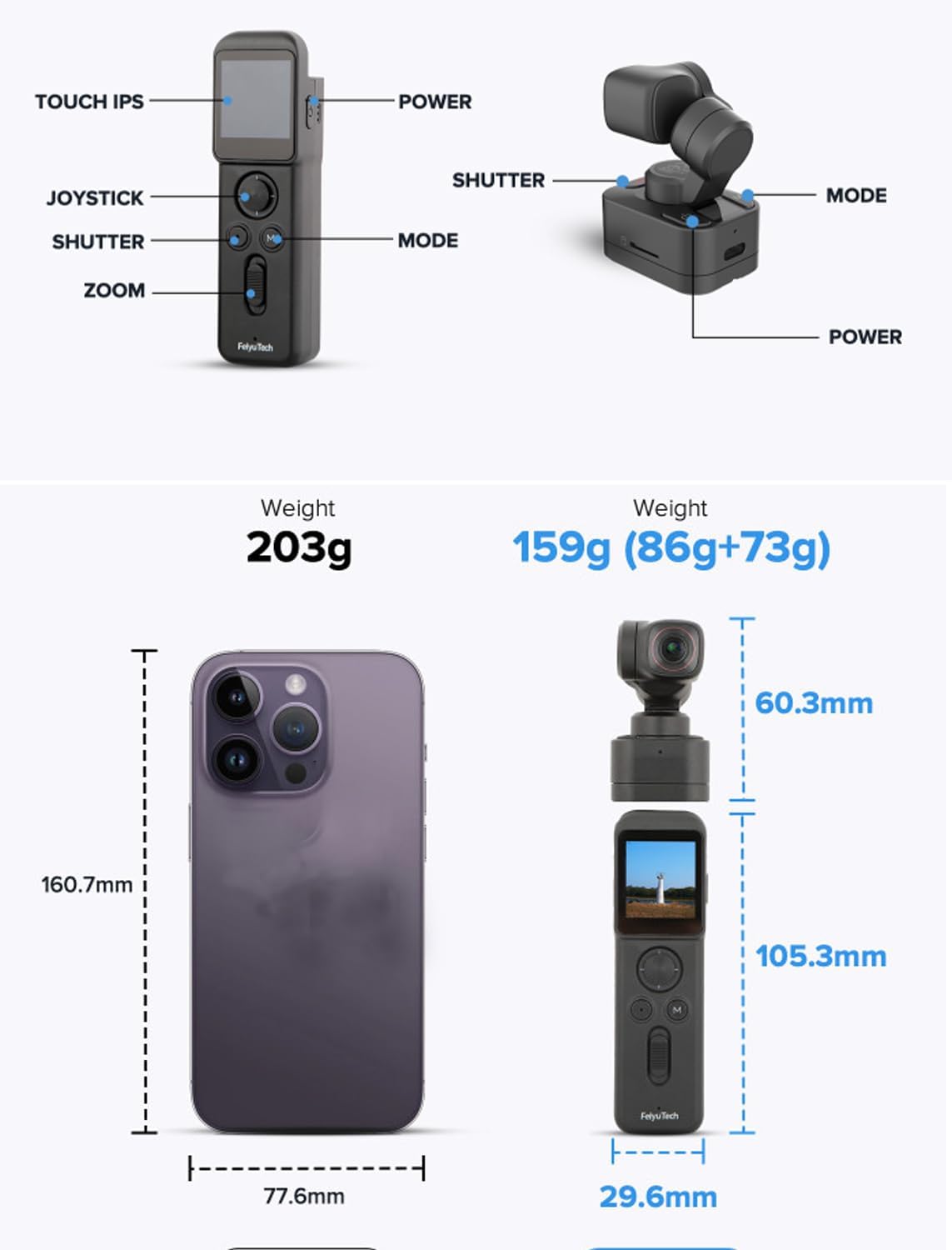 FeiyuTech Pocket 3 Kit - 4K Gimbal Action Camera