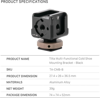 Tilta TA-CMB-B Multi-Functional Cold Shoe Mounting Bracket Black