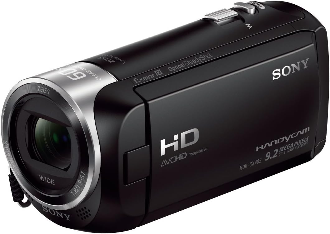 Sony HDRCX405/B Full HD Camcorder, 30x Zoom (Renewed)