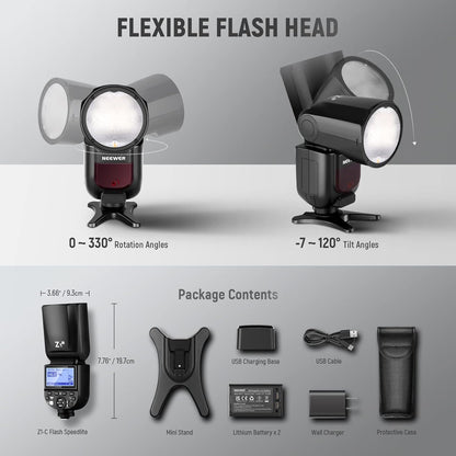 Neewer 10101520 Z1-C TTL Speedlite Flash Kit Canon