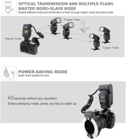 Meike MKR-14EXTN iTTL Macro LED Ring Flash