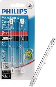 GE 97673 300-Watt T2.5 Halogen Light Bulb 2-Pack