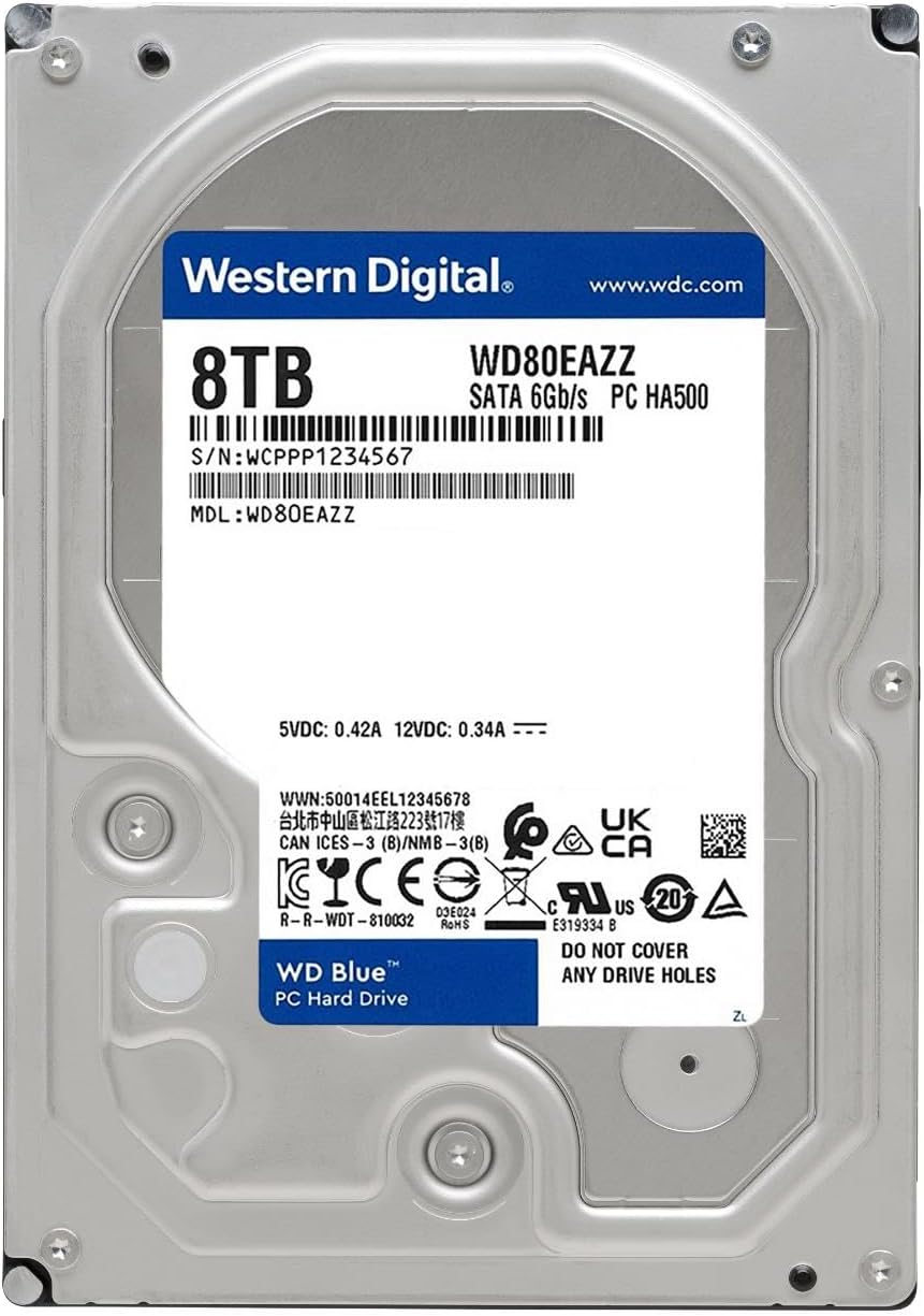 Western Digital WD80EAZZ 8TB Blue PC Internal HDD