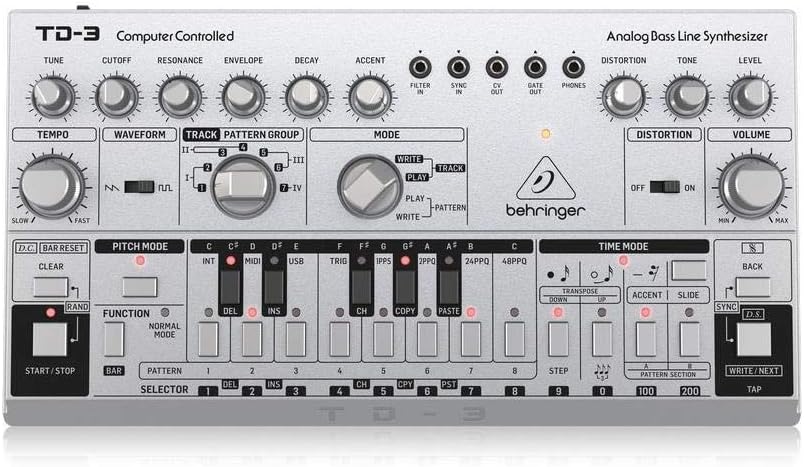 Behringer TD-3-SR Analog Bass Line Synthesizer Silver