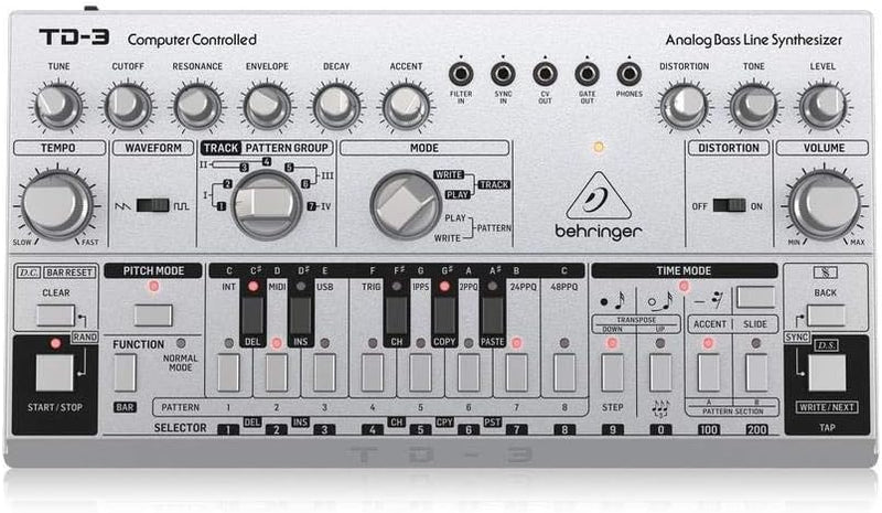 Behringer TD-3-SR Analog Bass Line Synthesizer Silver — main product image