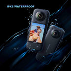 Insta360 CINSAAQ/B_SELFIE-STICK_128GB X3 Waterproof Action Camera Bundle