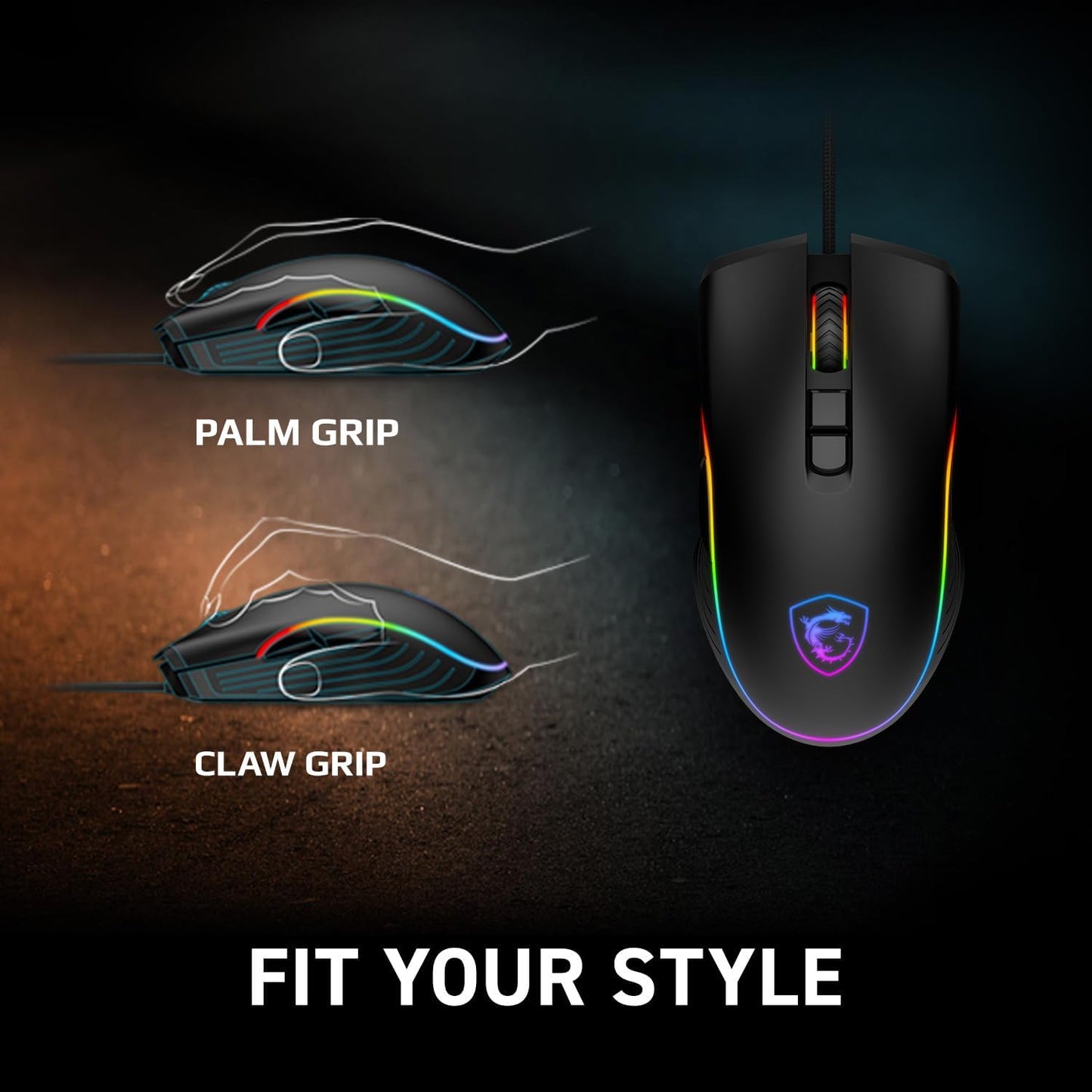 MSI FORGE GM300 Lightweight RGB Gaming Mouse