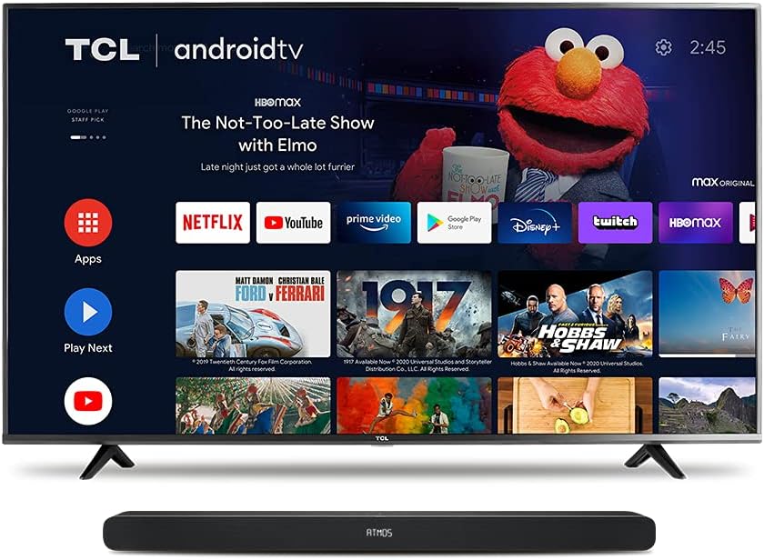 TCL 4 Series 65S434 65" 4K Android TV & Alto 8i Soundbar