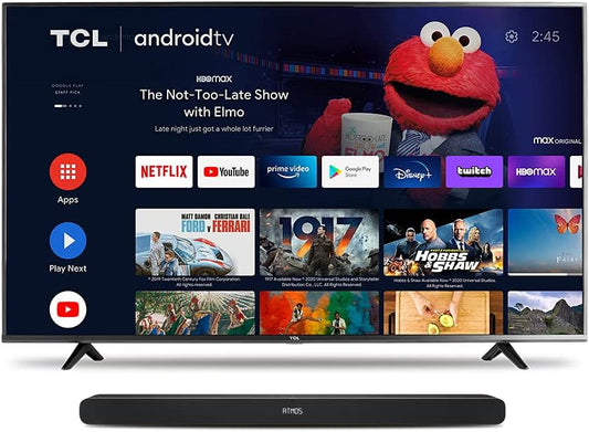 TCL 4 Series 65S434 65" 4K Android TV & Alto 8i Soundbar